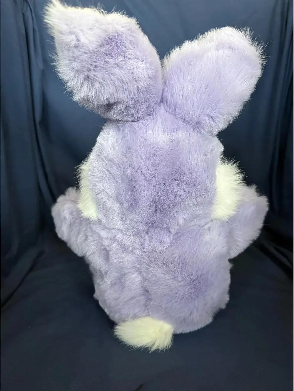 Vintage Funny Kids Purple & White Plush Easter Bunny Toy 13